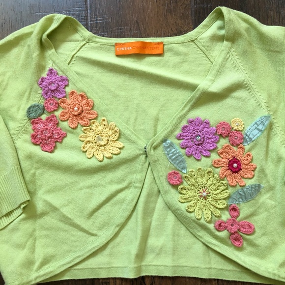 CYNTHIA STEFFE Kelly green shrug, parlors size S - Picture 5 of 7